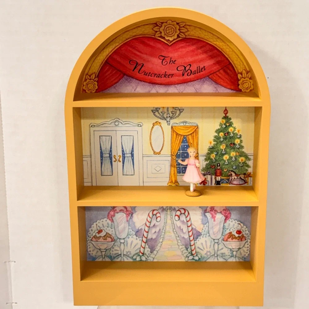 Vintage 1996 Hallmark Nutcracker Ballet Clara Shadow Box Display & Ornament Set